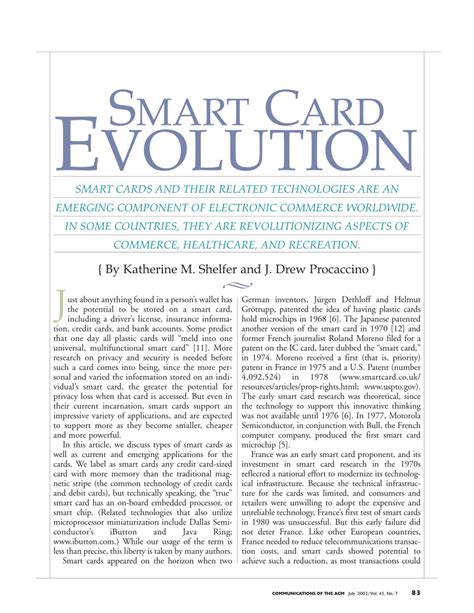 evolution smart card|Smart Card Evolution – Communications of the ACM.